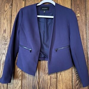 Banana Republic Women's Deep Purple Open Cropped Blazer